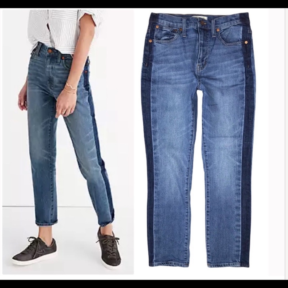 Madewell High-Rise Slim Boyjean Two-Tone Tuxedo Stripe Edition 25
